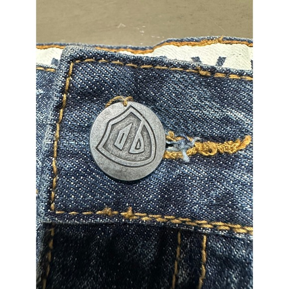 Encrypted Supply Co Mens Distressed Patchwork Straight Leg Blue Jeans 37x32 - Picture 9 of 16